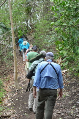 Our group on the trail to the observation post
on Little Tobago island