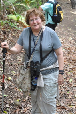 Mary on the trail on Little Tobago