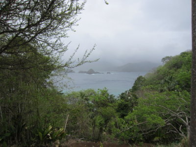 The view back toward Tobago from the midway point on the trail