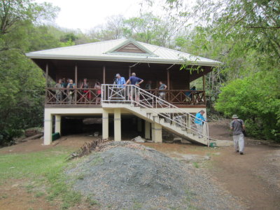 Our group on the deck of the former guest house midway on the trail on Little Tobago