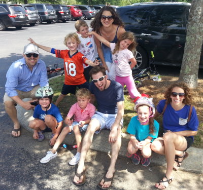 After a 'formal' Tardy family picture, Pierce 'photo bombs' the next one.