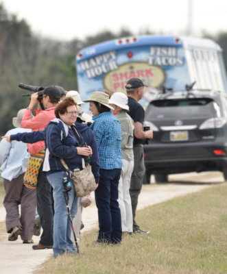 Mary, some of our fellow-travelers, and our party bus