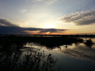 Sun going down over Black Point Drive