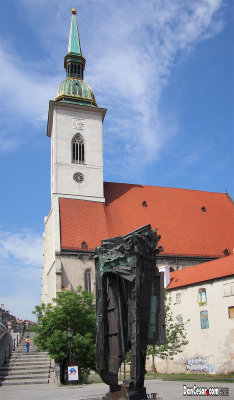 Pamataj Jewish Memorial Monument next to St. Martin's Cathedral