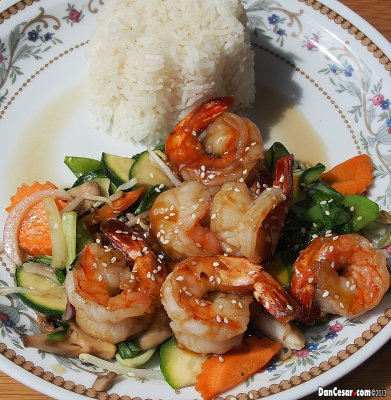 BBQ Prawns with Vegetables