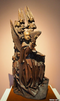 Gabriel and the angels, Flanders: two third of the fifteenth century oak