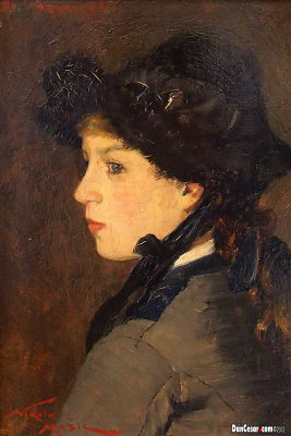 Portrait of Young Girl, 1881, Nikola Masic, 1852-1902