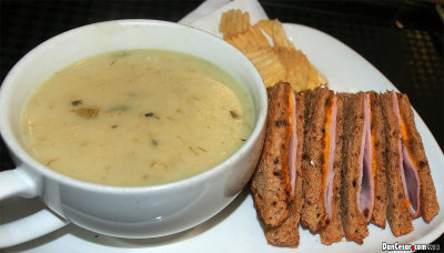 Chicken Soup & Ham/Cheese Sandwuch