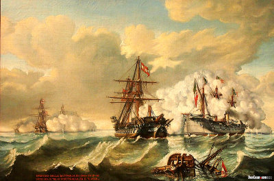 Action from the Lissa naval Battle, third quarter of the ninetennth century