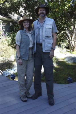 The happy couple ready to go