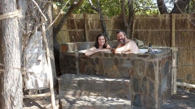 Kaingo has an outdoor tub on the river!