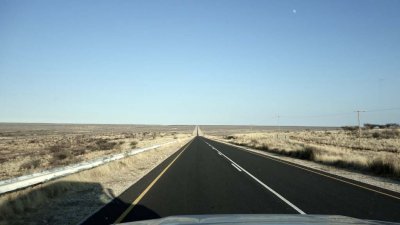 Typical (more monotonous) road in Namibia