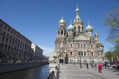The Spilled Blood Church in memory of the tsar Alexander II at the place were he was killed and lost all his blood.