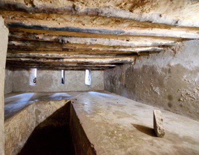 In the last slave market, one of the two rooms where they stacked slaves before sending them by boat to remote countries. More than 50 persone could be stored there.
