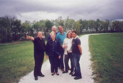 Ann Karnovsky on levee of the Mississippi River