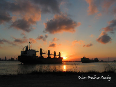 Sunset on the Mississippi River