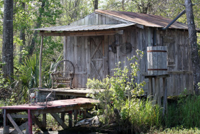 A movie set in the swamps of Lafitte, Louisiana.