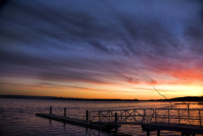 Sunrise over dock