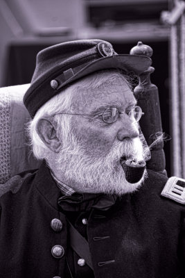 Officer with pipe