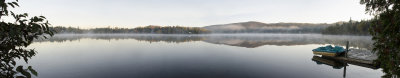 Foggy Morning Lake Pano