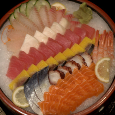 shushimi plate, Hilton, Qingdao