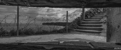 view from the bunker at Pointe du Hoc