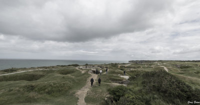 view behind the bunker at Pointe du Hoc