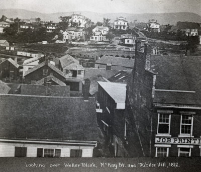 Looking over Weller Block, McKay Street and Jubilee Hill, 1872 img263