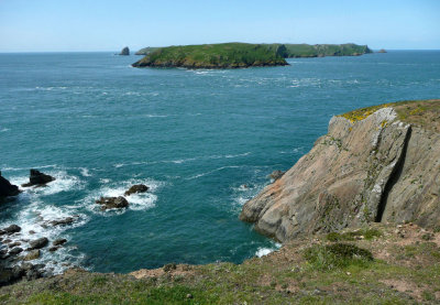 View of Skomer Island from the mainland.