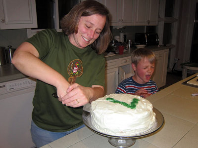 He just learned that he has to share the cake.