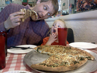 Giovanni's famous spinach pizza