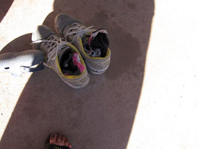 Kristina's photo: dirty shoes and dirtier toes