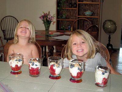 Voila: red white and blue parfaits