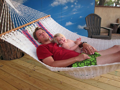 Lounging in the hammock