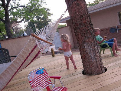 Lounging on the deck