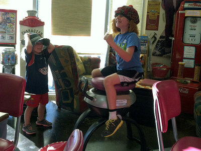 Silliness at the ice cream shop