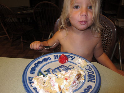 She's two and a half, but she eats like a seven-year-old