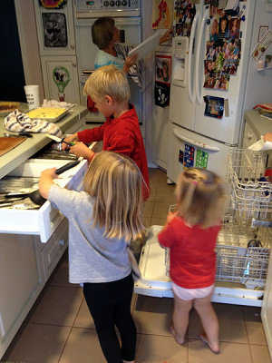 Helping put away dishes? Wow.