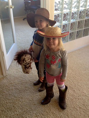 Step 4: get dressed in cowboy outfits