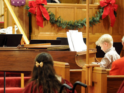 Simon at the piano