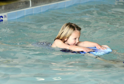 Kristina at swimming lessons