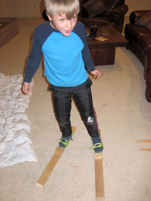 Simon built himself some skis