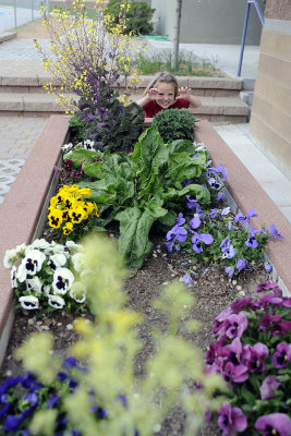 Kristina wants to eat the whole flower bed