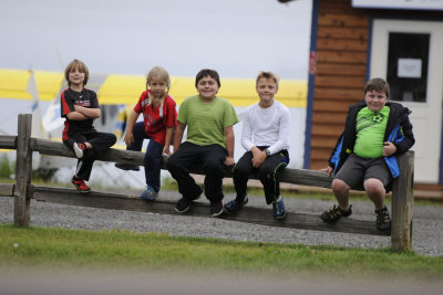 Visit with Serrano kids on shores of Lake Hood