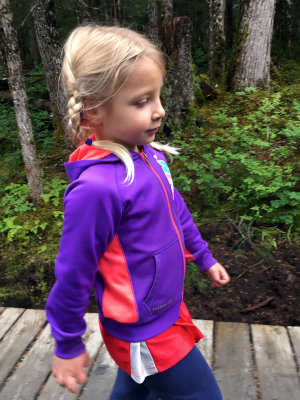 Annie marches down boardwalk