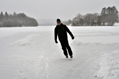 En patin sur le lac