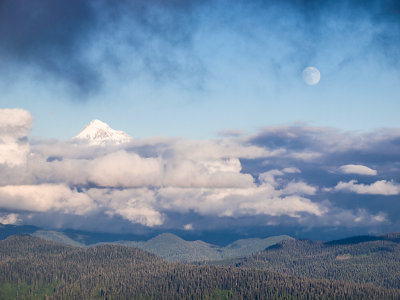Moonrise over Mt Hood - MikePDX