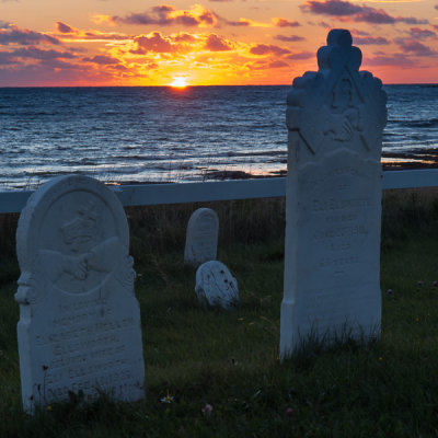 Sunset over a Newfoundland Graveyard - by MikePDX