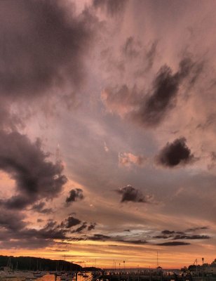 Evening sky over Northport Harbor  -ArtP