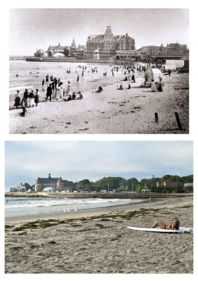 Narragansett Town Beach ~ before and after ~ circa 1898 and 2012